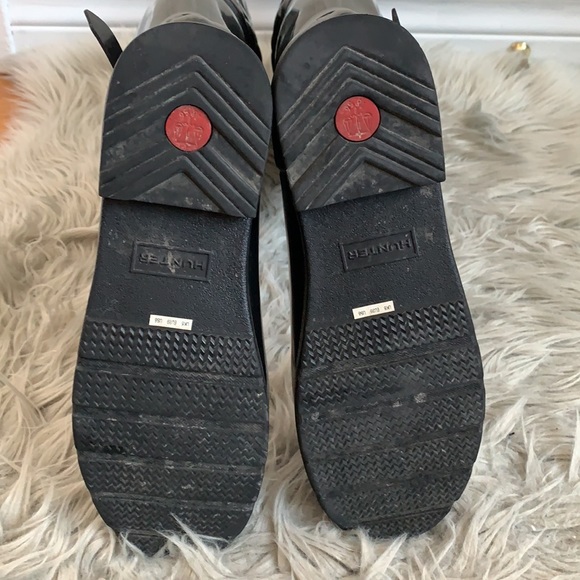 Hunter Refined Quilted Gloss Black Tall Rain Boots - Picture 10 of 12